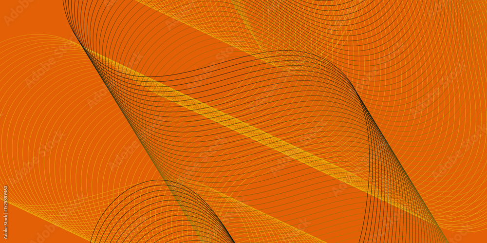Poster Abstract color flowing wave with stylized blended line art background, violet and red orange color effect modern and futuristic glowing line geometric curve shape with blend effect texture background.