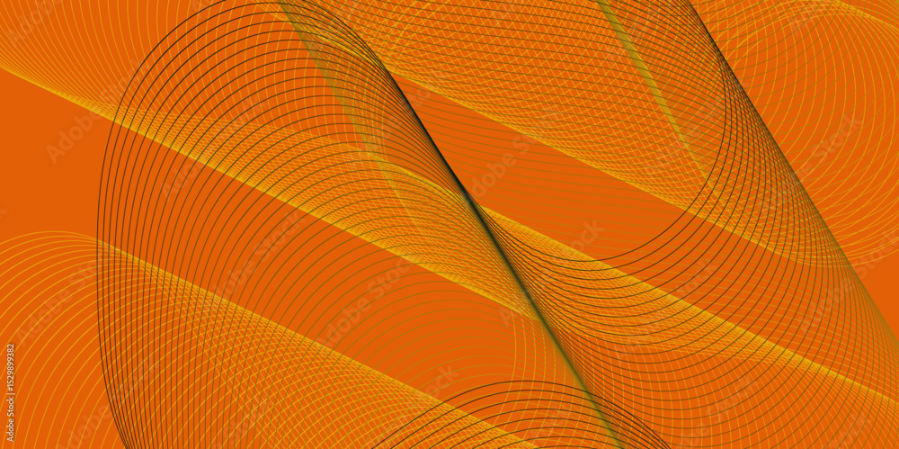 Poster Abstract color flowing wave with stylized blended line art background, violet and red orange color effect modern and futuristic glowing line geometric curve shape with blend effect texture background.