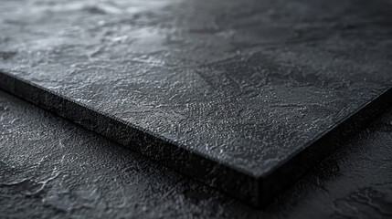 Empty black artist canvas with textured fiber and soft lighting.