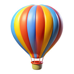 Fototapeta premium 3d cartoon hot air balloon isolated on transparent background