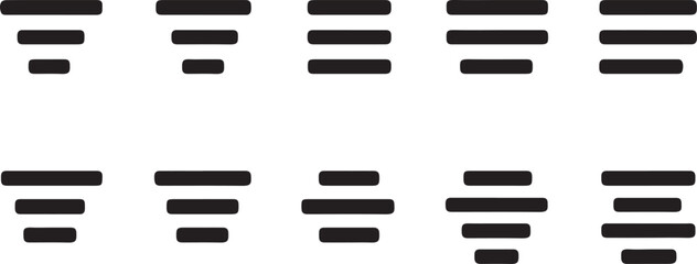 Align Center Icons – Editable Vector Set | Flat UI Design Pack