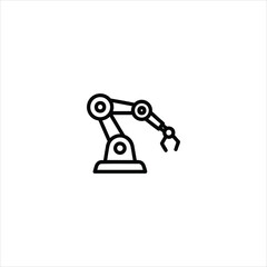 Industrial Robotic Arm Line Icon