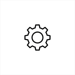 Single Gear Cog Minimalist Line Icon