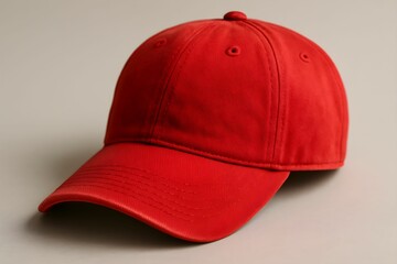 A vibrant red baseball cap, perfect for sports and casual wear.