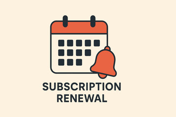 Subscription renewal reminder with calendar and bell icon