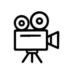 Fototapeta premium Retro film camera line icon vector illustration. Perfect for movie production, filmmaking, and cinema-related projects. Simple, bold design for easy recognition. Ideal for digital media.