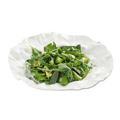 Portion of green salad with avocado