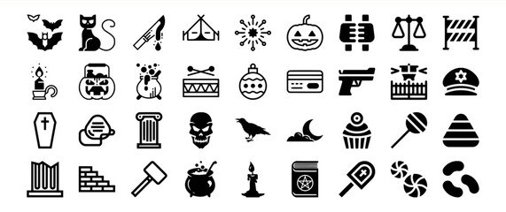 Halloween and Holiday Icon Set: A Collection of Festive Symbols