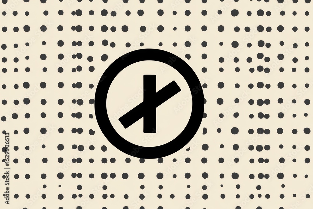 Poster Retro Error Icon Displayed on a Dotted Grid Background With Clear Upper Zone Ideal for Digital Design Projects or User Interface Elements