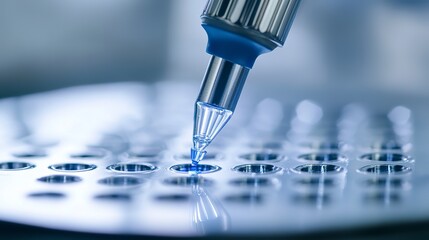 Biomedical engineer analyzes data from clinical trials using precision instruments in a lab setting