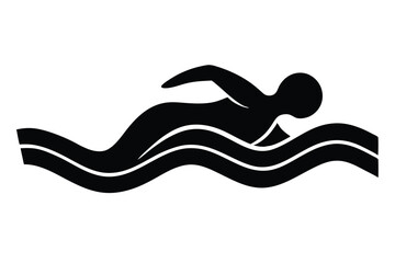 swimming vector icon