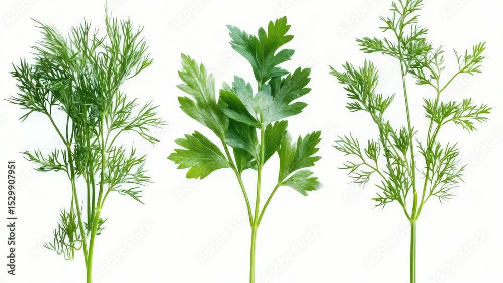 Poster a collection of diverse herbs arranged on a white surface for easy identification and comparison