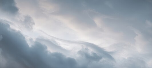 Obraz premium The Serene Dance of Clouds in an Overcast Sky.