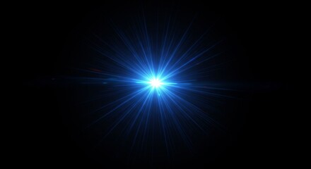 Abstract Blue Light Flare Burst Background Glow Effect Energy Star