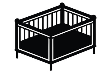 baby playpen vector icon
