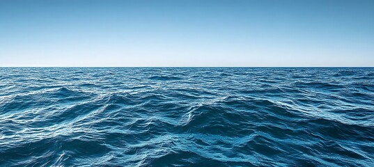 A wide-open ocean with gentle waves and a clear horizon