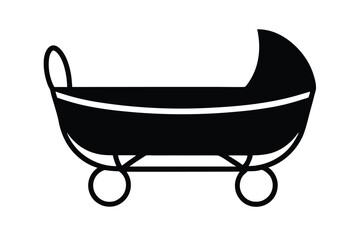 baby bassinet vector icon