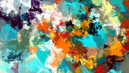 abstract art background with lines, spheres, pattern, vibrant colors