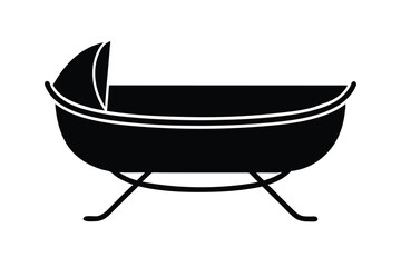 baby bassinet vector icom