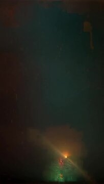 Fireworks at city night. 
