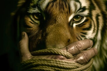 close up portrait of a tiger