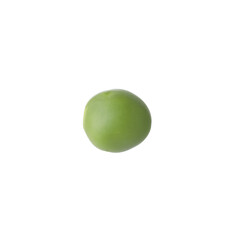 One fresh green pea isolated on white