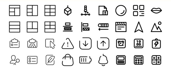 A collection of 48 simple line icons for various purposes