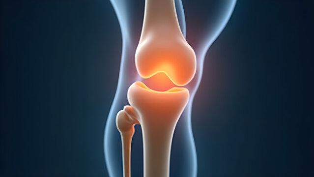 Artificial human knee joint being displayed for education