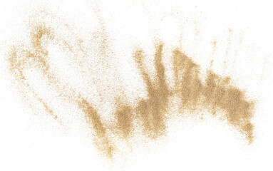 Fototapeta premium Sand scattered flying, isolated on white background