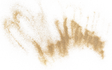 Sand scattered flying, isolated on white background