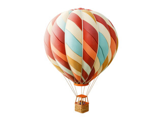 Fototapeta premium Colorful hot air balloon against a black background.