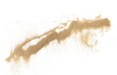 Sand scattered isolated on white background