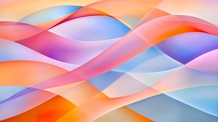 Colorful abstract waves with gradient pastel hues and smooth curves