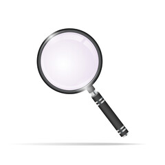 Realistic magnifying glass isolated on white background. search icon, magnifier tool.