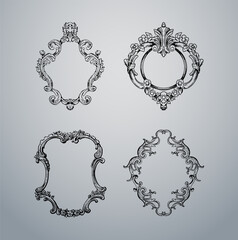 Set of Vintage Ornate Baroque Frames - Antique Mirror Frame Collection