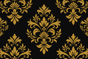 Seamless damask floral pattern, a vintage ornamental vector design perfect for antique textile decoration and retro backdrop illustration