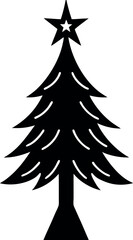 Fototapeta premium Christmas tree silhouette vector, christmas tree Vector