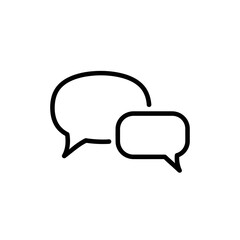 Speech Bubbles Icon Design in Black and White for Communication  