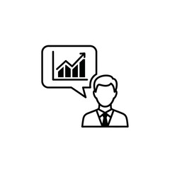 Businessman Presenting Growth Chart in Vector Style  