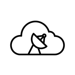 Cloud Computing Satellite Dish Icon in Minimalist Style  