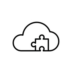Cloud Computing Puzzle Piece Icon Design  
