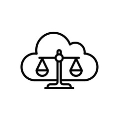 Cloud Computing Balance Scale Icon Design  