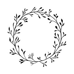 Abstract Line Frame. Decorative abstract frame made with black contour lines and flowing shapes, ideal for minimalistic layouts, modern packaging, or creative compositions.