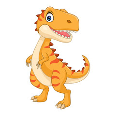Cartoon t rex isolated on white background