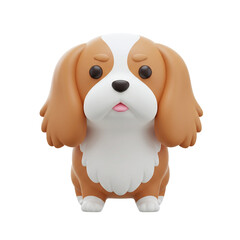 3D cartoon cavalier king charles spaniel dog