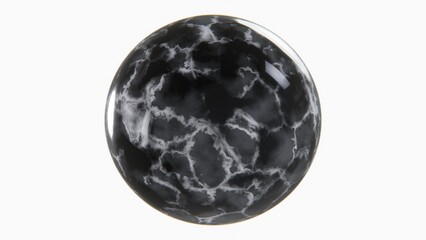 3D image render horizontal dark marble sphere bubble white background texture design pattern glossy smooth visual motion elegant captivating art dynamic surface creativity digital modern abstract