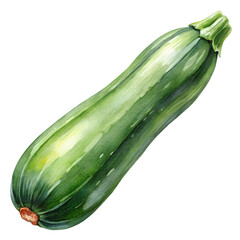 Watercolor zucchini isolated on transparent  background