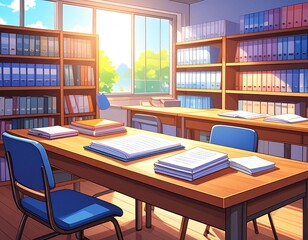 書類　ノート　部屋