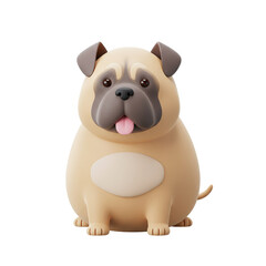 Fototapeta premium 3d cartoon bulldog dog render