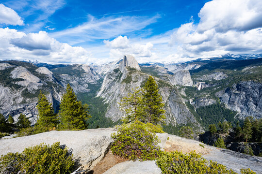 Yosemite's Half Dome and Nevada Falls taken from Glacier Point in the Spring of 2025